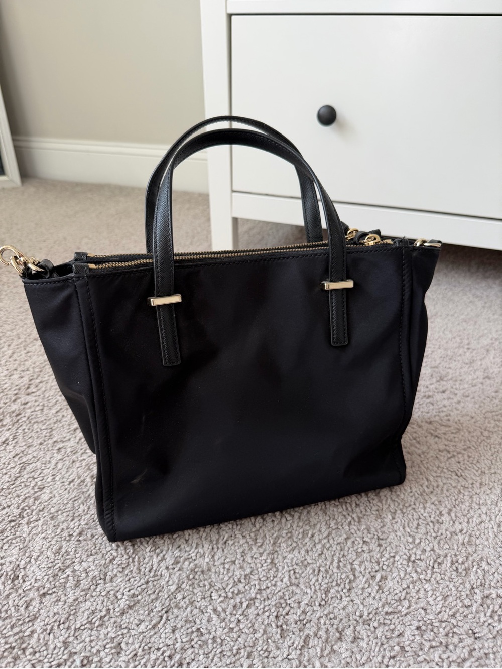 kate spade Black Nylon Top-handle Tote with Gold Hardware - Picture 3 of 6